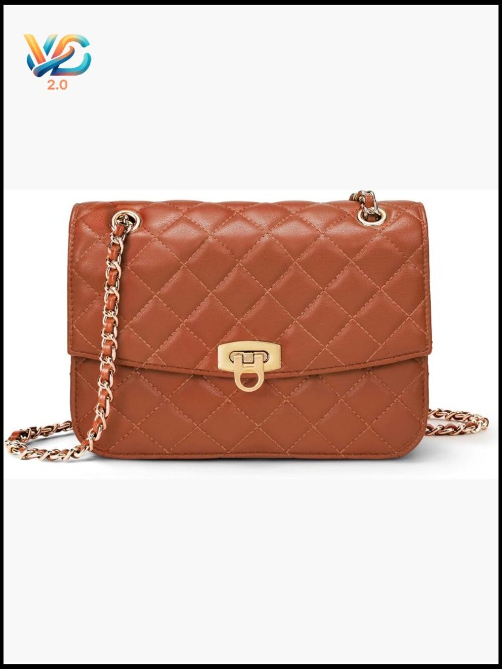 Quilted Crossbody Bag Anti-Theft Vegan Leather Shoulder Purse Chain Strap